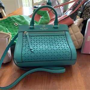 Destashing my bags Like New used 2x Kate Spade beautiful turquoise crossbody bag